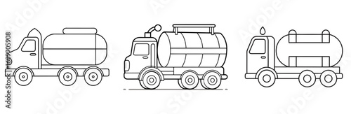 Tanker Truck Vehicle Coloring Pages – Printable, Outline, Transport, Industrial, Kids, Easy

