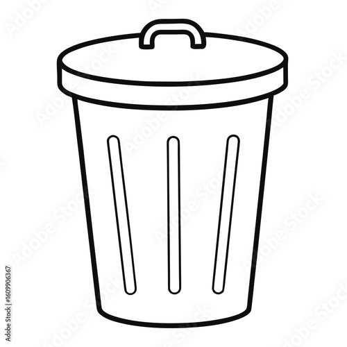 Trash Can Coloring Pages – Recycling, Waste, Outline, Line Art, Printable, Environment, Clean

