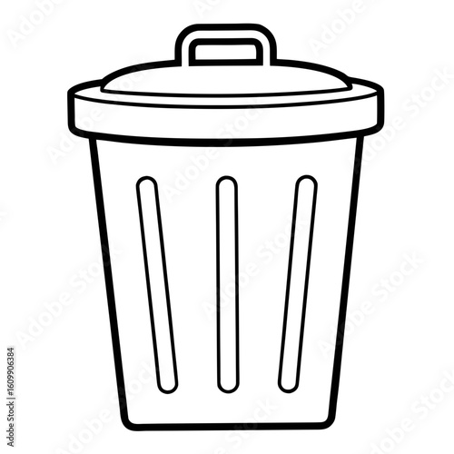 Trash Can Coloring Pages – Recycling, Waste, Outline, Line Art, Printable, Environment, Clean

