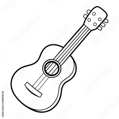 Ukulele Coloring Pages – Music, Instrument, Outline, Line Art, Printable, Hawaiian, Retro

