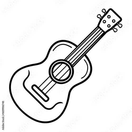 Ukulele Coloring Pages – Music, Instrument, Outline, Line Art, Printable, Hawaiian, Retro

