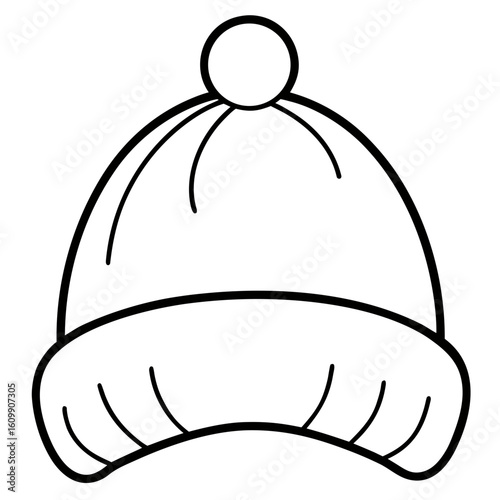 Warm Hat Coloring Pages – Cozy, Winter, Fashion, Outline, Line Art, Printable, Comfortable

