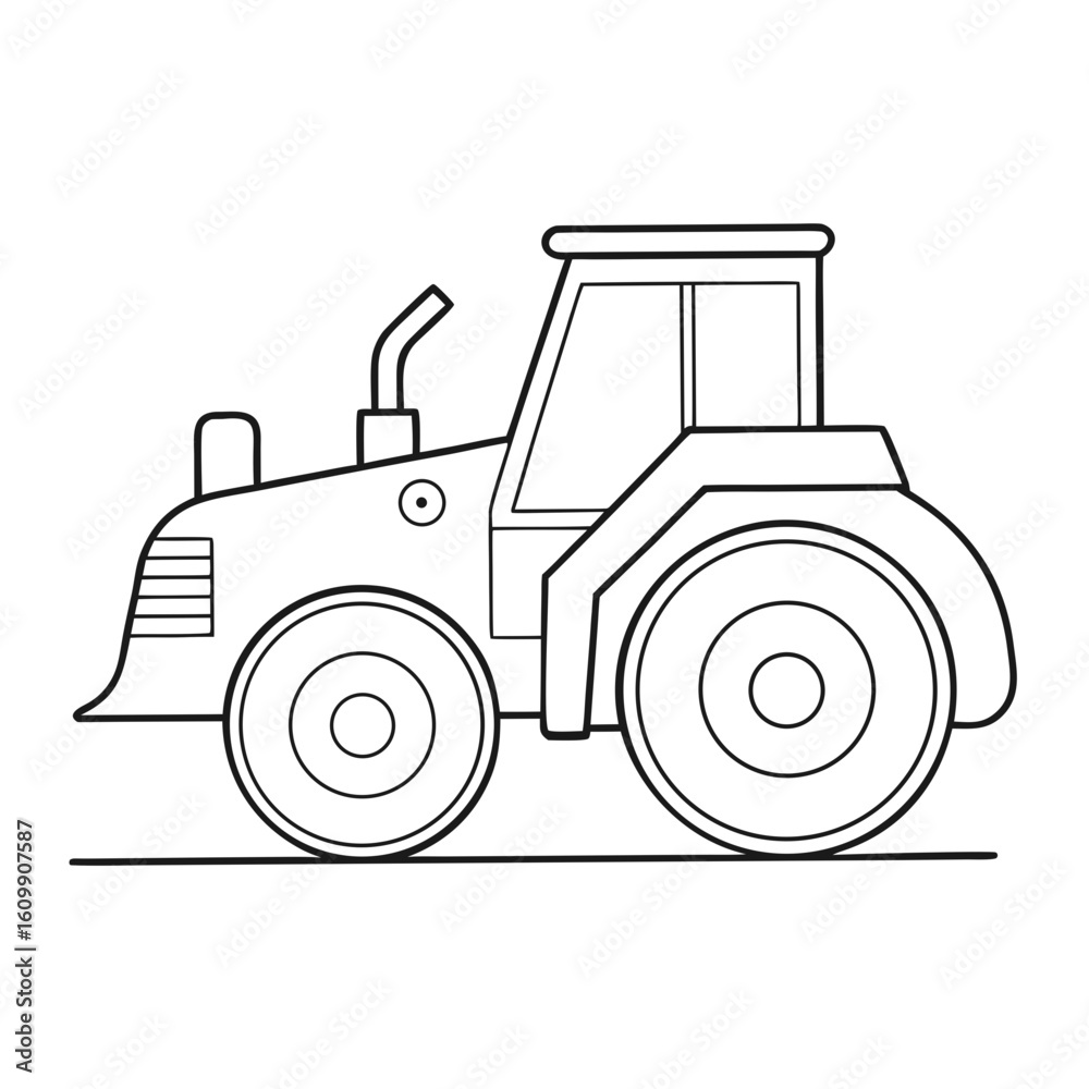 Fototapeta premium Wheel Loader Machine Coloring Pages – Construction, Heavy Equipment, Outline, Industrial, Line Art, Printable
