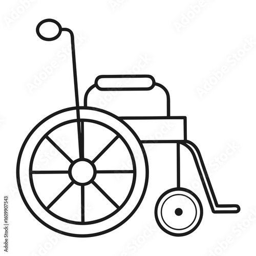 Wheelchair Coloring Pages – Medical, Mobility, Accessibility, Outline, Line Art, Printable, Health