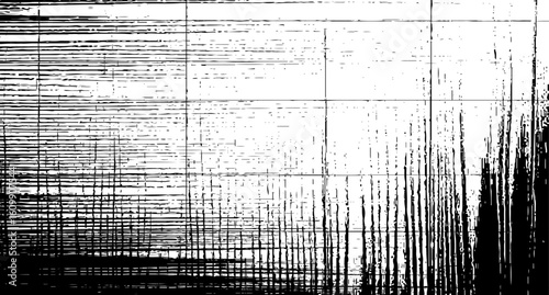 Wooden texture with scratches and cracks, Abstract monochrome background pattern of noise and grunge.