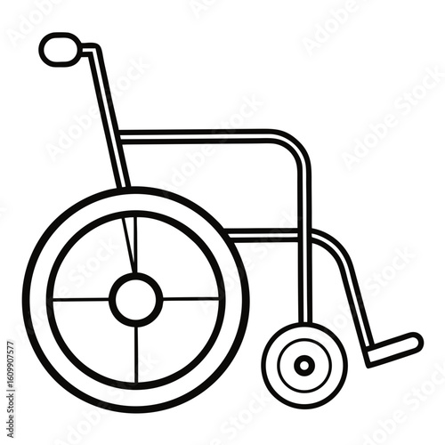Wheelchair Coloring Pages – Medical, Mobility, Accessibility, Outline, Line Art, Printable, Health