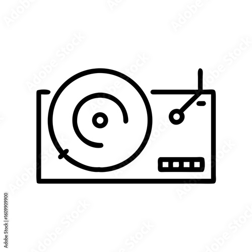 Vinyl turntable icon featuring a classic design for music enthusiasts