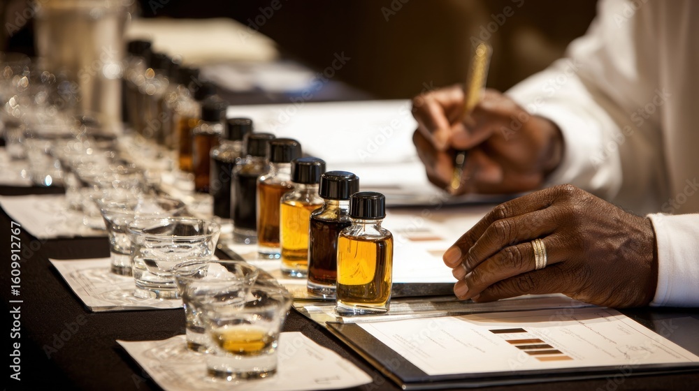 Fototapeta premium Tasting session of various liquids