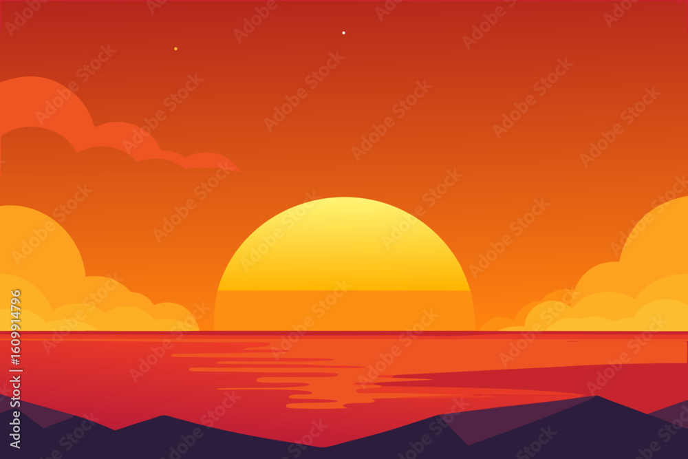 Obraz premium sunset over the mountains