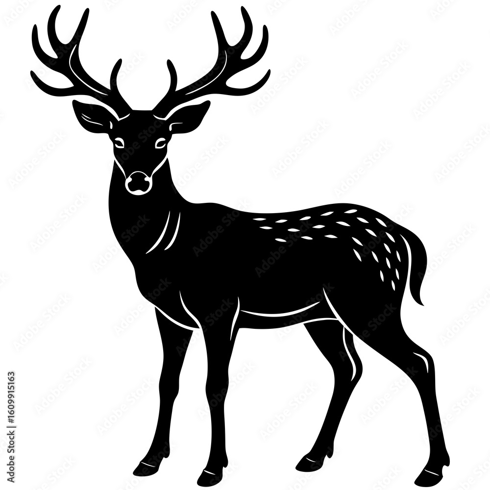 Obraz premium deer silhouette vector on white background