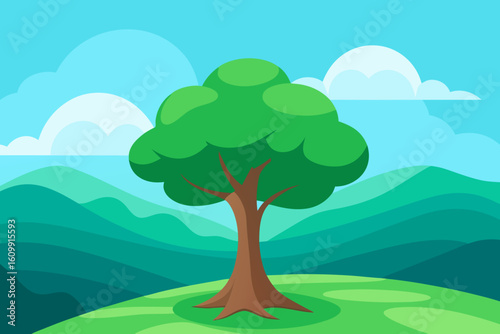 landscape with trees and sky