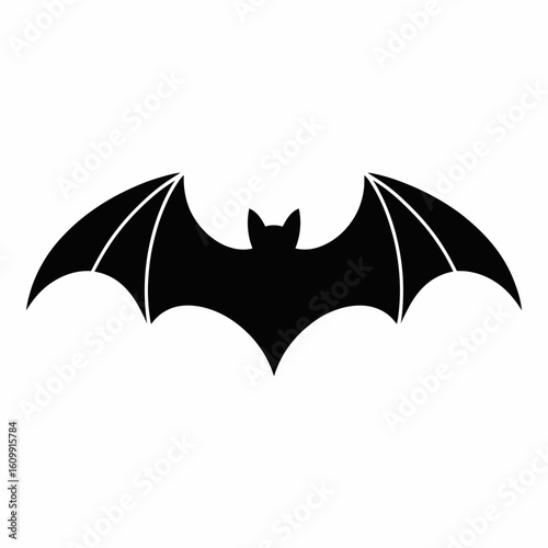 Black Bat Silhouette Design for Halloween Themes