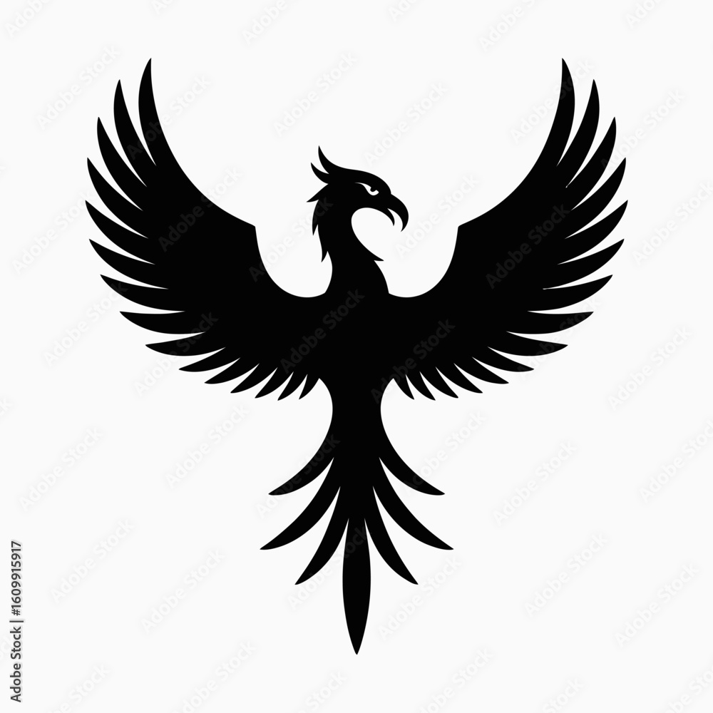 Obraz premium Black Phoenix Silhouette Design