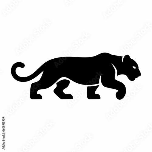 Black Panther Silhouette Walking Illustration