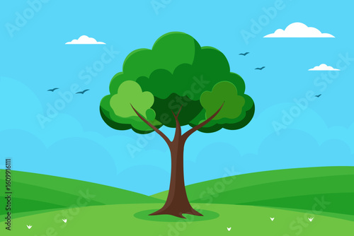 Tranquil Natural Landscape Background Scene Featuring Serene Vista