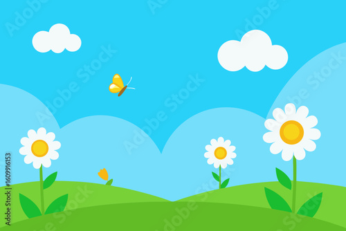 Delightful 2D Cartoon Background Scene Charming Playful Illustration