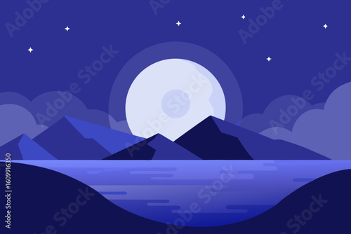 Minimalist 2D Cartoon Background Scene Simple Clean Executed Design