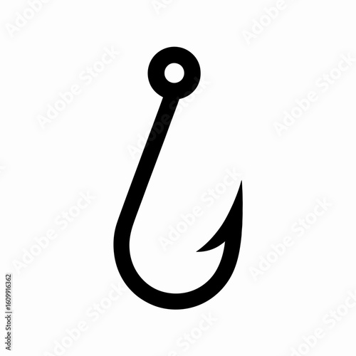 Fishing Hook Icon for Angling and Outdoor Activities