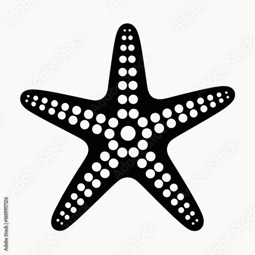 Starfish Silhouette with Dots Design