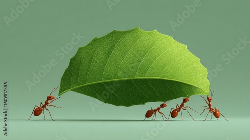 Ants carrying a leaf (1)