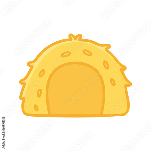 Illustration of a Hay Bale in yellow color 