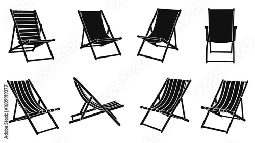 Beach chair silhouette perfect for relaxation vacation and leisure time