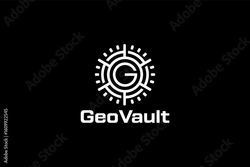 GeoVault Logo: Modern Geometric Icon Design