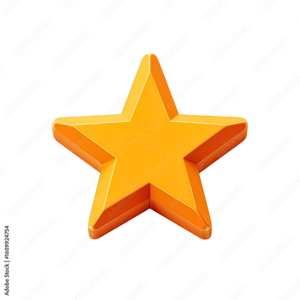Fototapeta premium Golden star award achievement success rating,, isolated on transparent background, perfect cutout, PNG