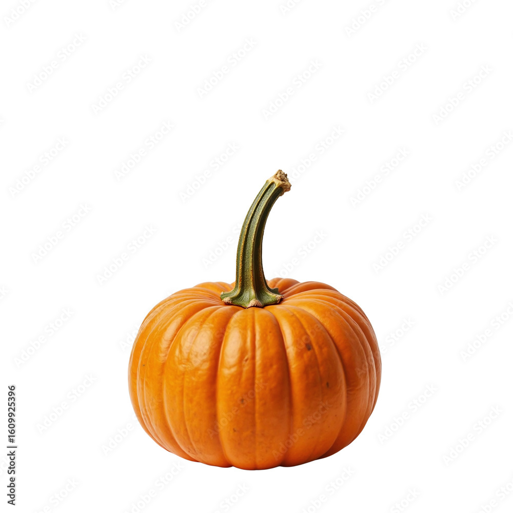 Obraz premium Isolated Pumpkin With Natural Stem on White Background