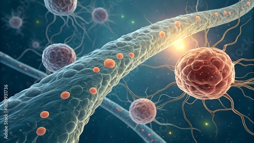 Ultra-detailed view of collagen synthesis — fibroblasts laying down new collagen strands post-injury, glowing with biosynthetic energy