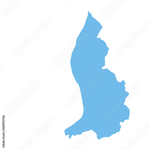 Map of Liechtenstein, sign silhouette. World Map Globe. Vector Illustration isolated on white background. Europe continent.