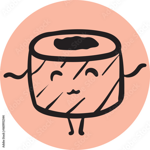 Cute sushi character japanese cuisine	
