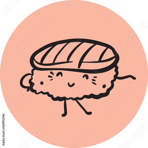 Cute sushi character japanese cuisine	
