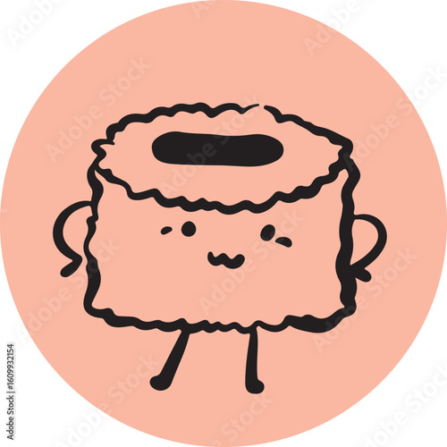 Cute sushi character japanese cuisine	
