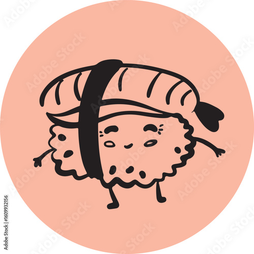 Cute sushi character japanese cuisine	
