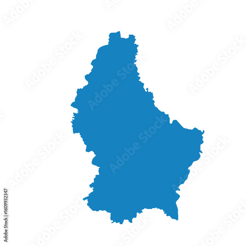 Map of Luxembourg, sign silhouette. World Map Globe. Vector Illustration isolated on white background. Europe continent.