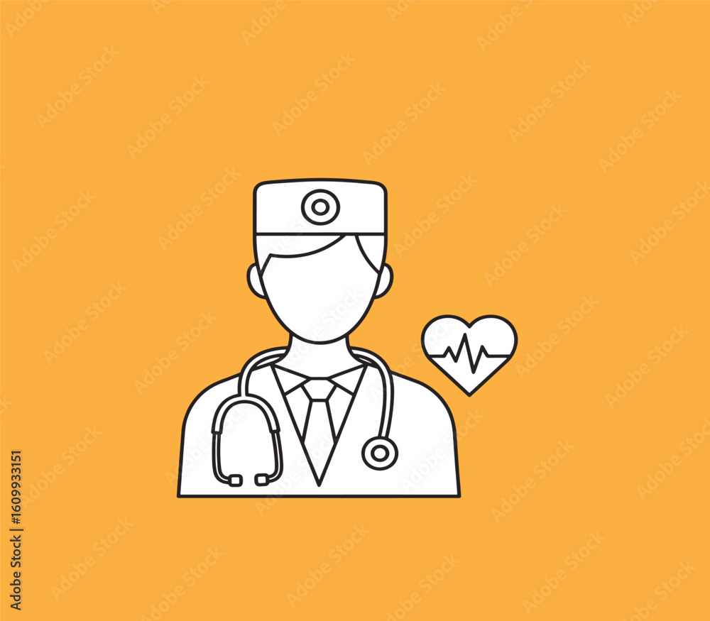 Fototapeta premium Doctor examining digital heart hologram with tech interface