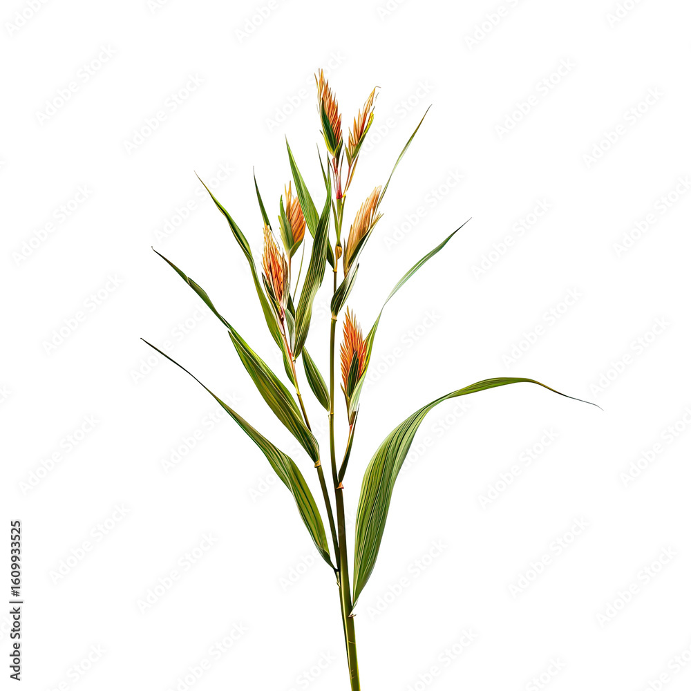 Fototapeta premium Close-up of a stylized plant with orange blossoms