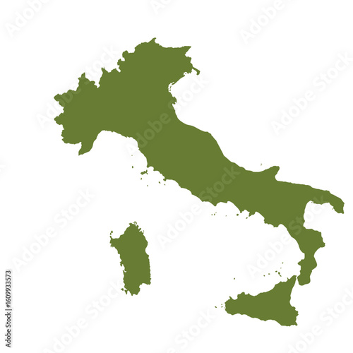 Map of Italy, sign silhouette. World Map Globe. Vector Illustration isolated on white background. Europe continent.