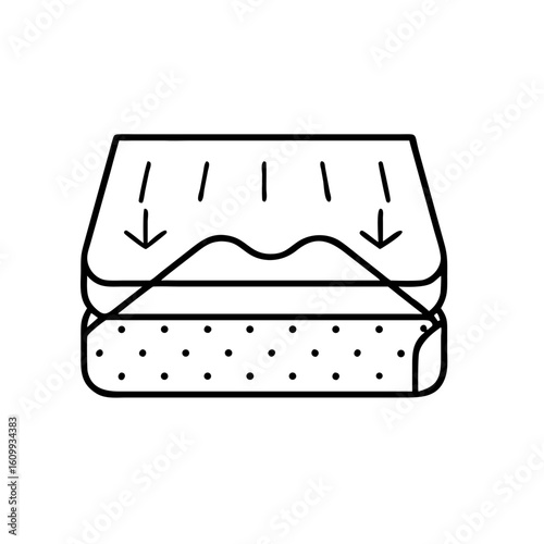 Mattress topper icon for bedding and comfort