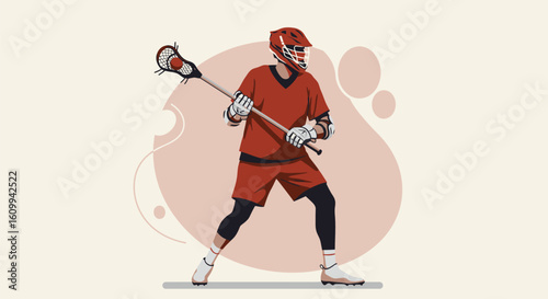 Lacrosse Player in Action