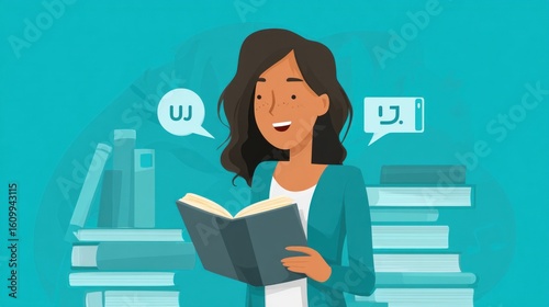 Woman reading a book