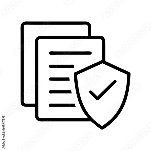 Documents with shield icon representing insurance or security  