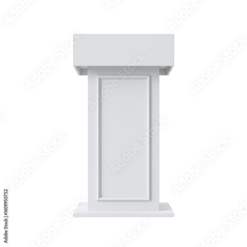 Fotografie Modern white lectern for a speech or presentation