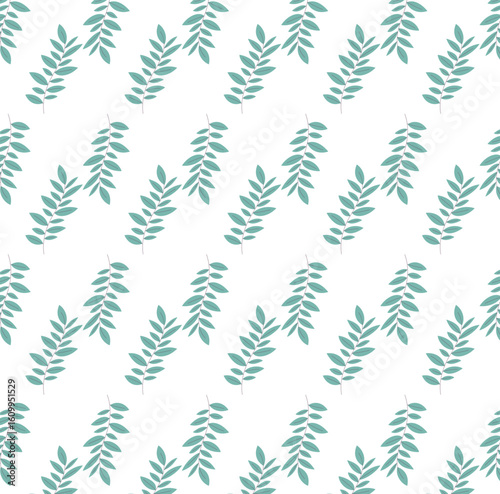 Seamless pattern with stylized tree branches. Watercolor illustration.
