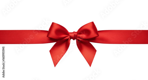 Photos Red satin gift bow for Christmas and valentines