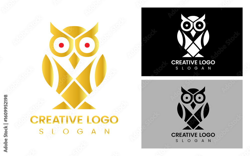 Fototapeta premium owl abstract geometric shapes logo