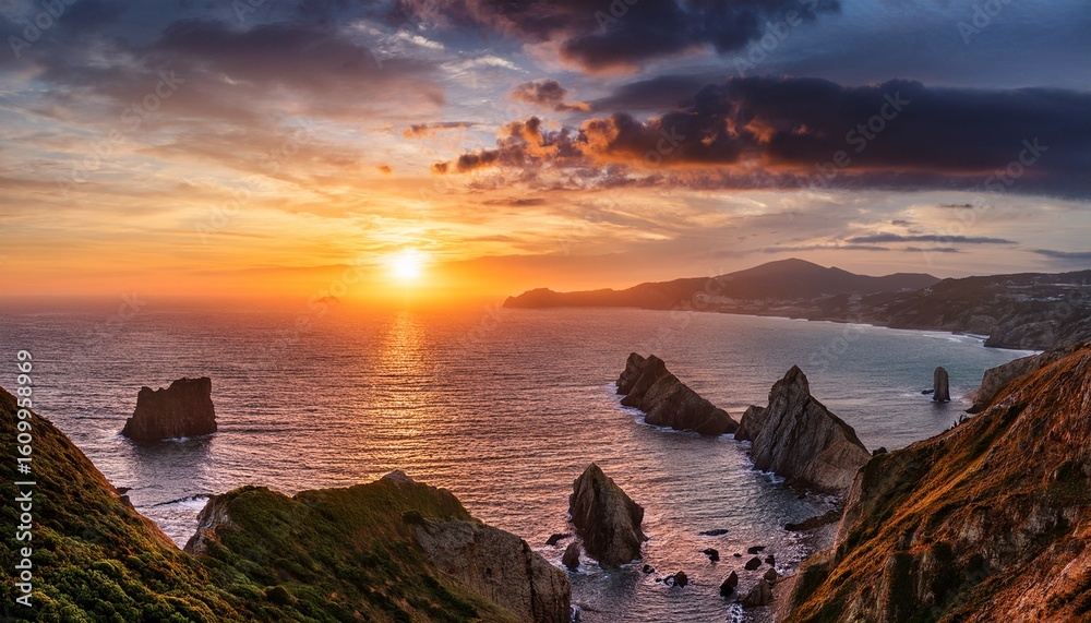 Obraz premium dramatic coastal sunrise
