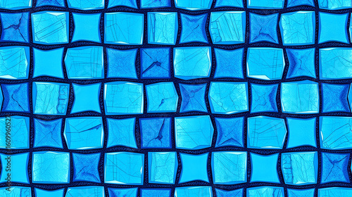 Abstract Blue Crystal Mosaic Pattern