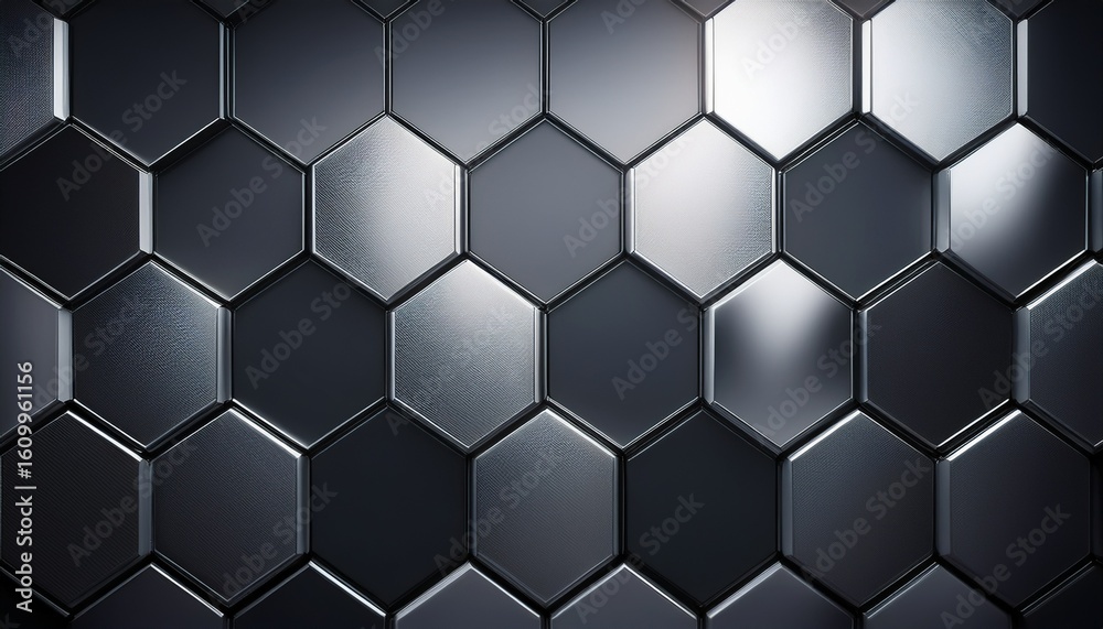 smoky charcoal gray gradient with abstract silver grid featuring glowing hexagonal panels smoky charcoal gray gradient with abstract silver grid featuring glowing hexagonal panels